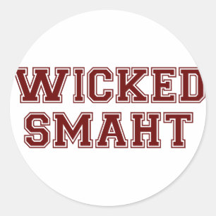 Pegatina Redonda Wicks Smart (Smaht) College Boston