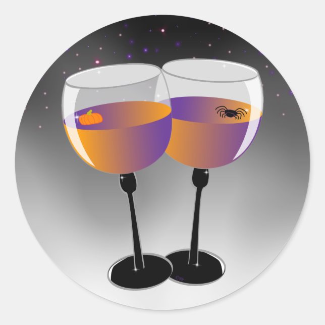 Pegatina Redonda Wicks Wine (Anverso)