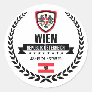 Pegatina Redonda Wien