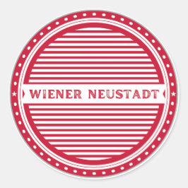 Pegatina Redonda Wiener Neustadt City Pride Emblem Austria Identity