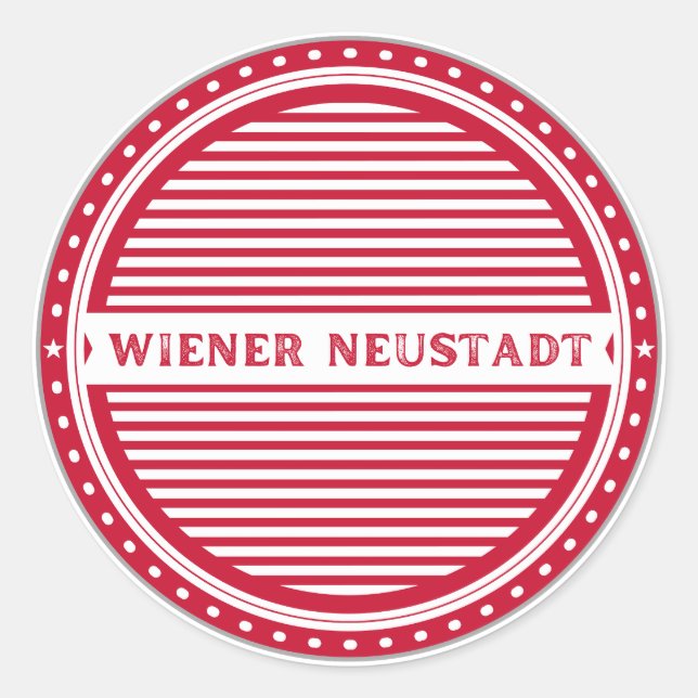 Pegatina Redonda Wiener Neustadt City Pride Emblem Austria Identity (Anverso)