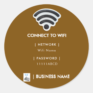 Pegatina Redonda Wifi Empresarial Pedestal de Red Morden