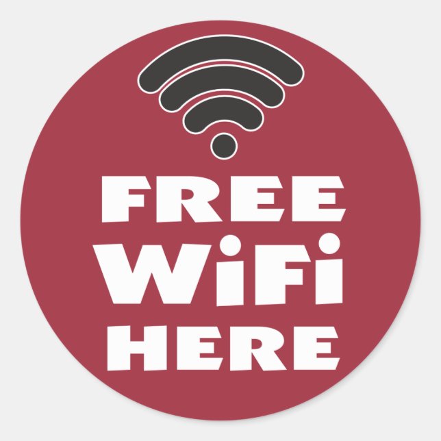 Pegatina Redonda WiFi gratuito (Anverso)