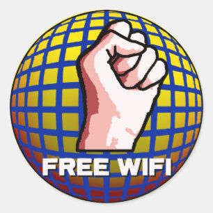 Pegatina Redonda WiFi gratuito