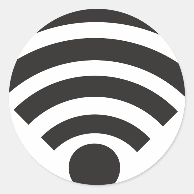 Pegatina Redonda Wifi network symbol (Anverso)