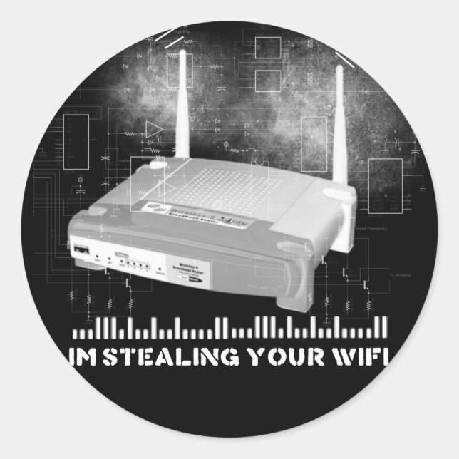 Pegatina Redonda wifitheifblack (Anverso)