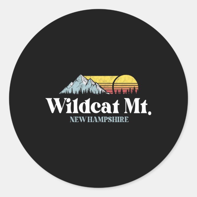 Pegatina Redonda Wilat Mountain, New Hampshire, Ski Slopes Snowboar (Anverso)