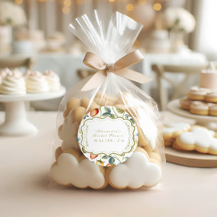 Pegatina Redonda Wild Berry Romance Bridal Shower