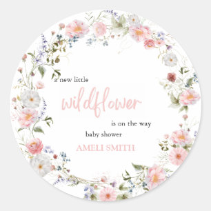 Pegatina Redonda Wild Floral Wreath Babyducha