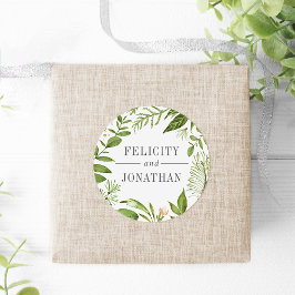 Pegatina Redonda Wild Meadow | Boda Botánico Verde