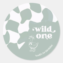 Wild One Dapper Duck 1st Birthday Sage green