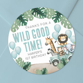 Pegatina Redonda Wild One Safari 1st Birthday