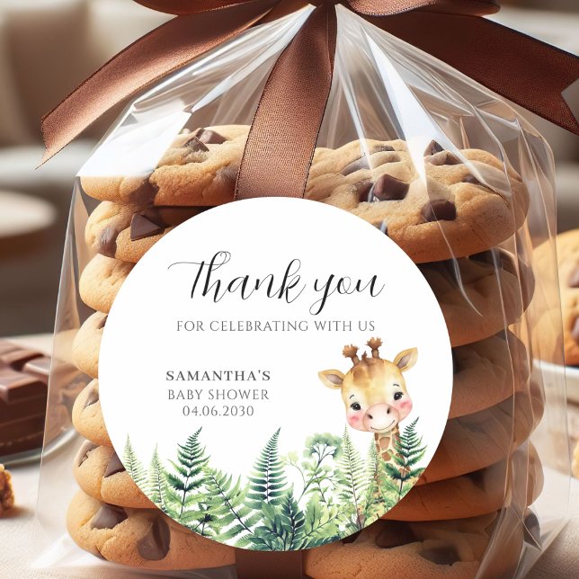 Pegatina Redonda Wild One Safari Animal Cute Baby Shower  (Subido por el creador)