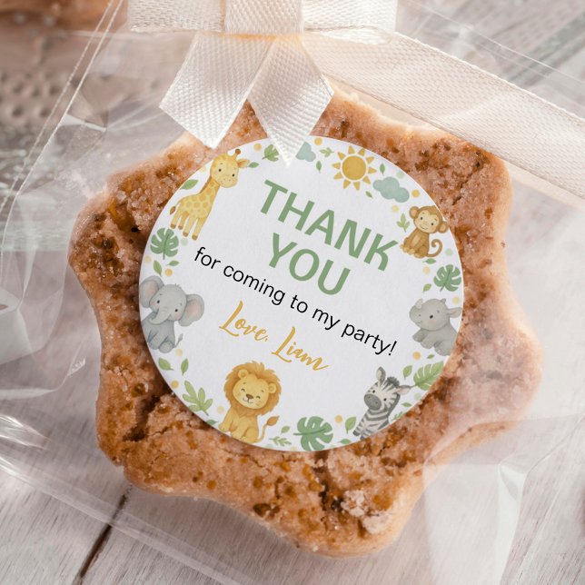 Pegatina Redonda Wild One Safari Birthday (Subido por el creador)