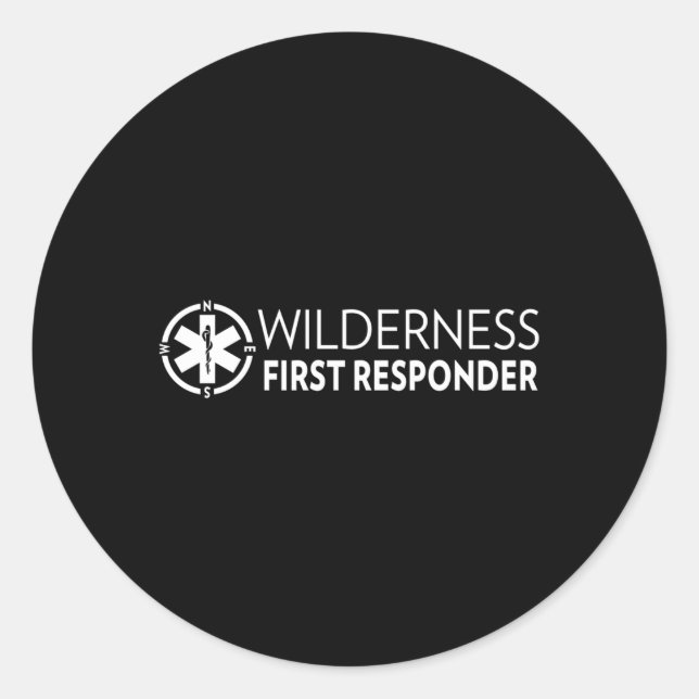 Pegatina Redonda Wilderness First Responder Wfr (Anverso)