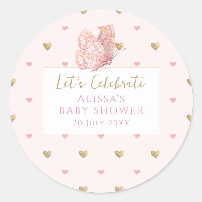 Pegatina Redonda Wildflower Floral Baby Shower (Anverso)