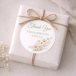 Pegatina Redonda Wildflower Garden Thank You