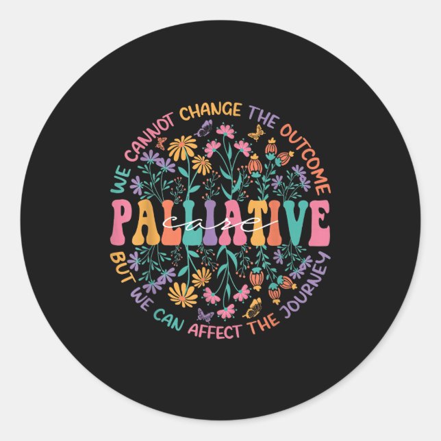 Pegatina Redonda Wildflower Palliative Care Nurse Ot Hosce Social W (Anverso)
