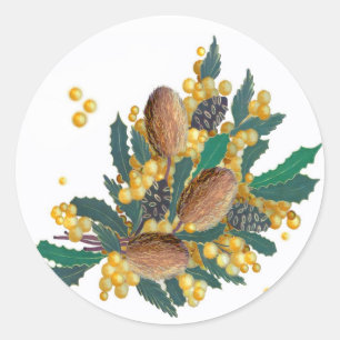 Pegatina Redonda Wildflowers australianos - Banksia