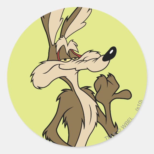 Pegatina Redonda WILE E. COYOTE™ Parece Orgulloso (Anverso)