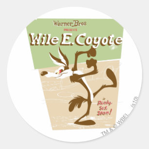 Pegatina Redonda WILE E. COYOTE™ Ready, Set, Zoom!