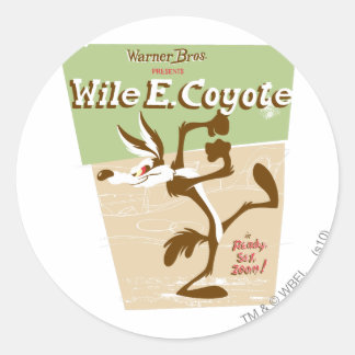 Pegatina Redonda WILE E. COYOTE™ Ready, Set, Zoom!