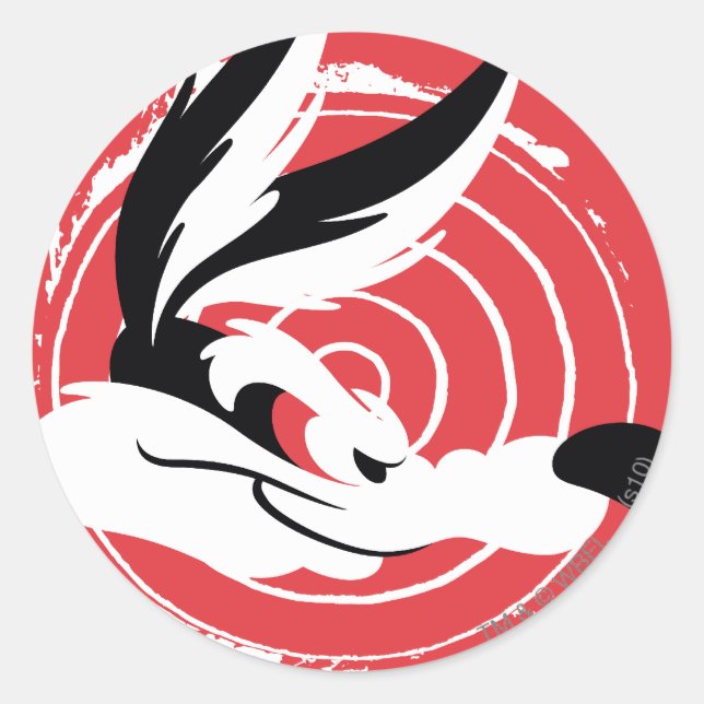 Pegatina Redonda WILE E. COYOTE™ Warner Bros. Presenta poster (Anverso)