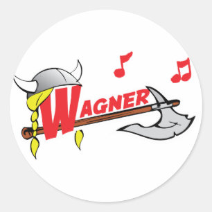 Pegatina Redonda Wilhelm Ricahrd Wagner - músico alemán del