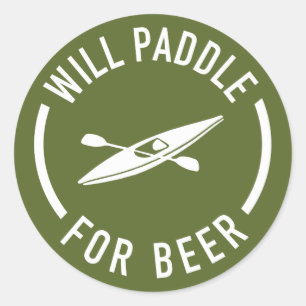 Pegatina Redonda Will Paddle Para La Cerveza