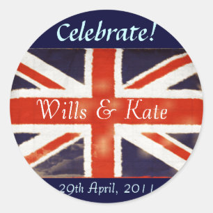 Pegatina Redonda Will y Kate Royal Wedding Stickers