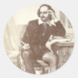 Pegatina Redonda Willaim Shakespeare