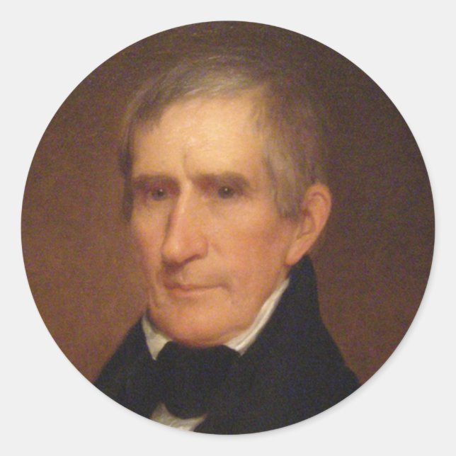 Pegatina Redonda William Henry Harrison 9 (Anverso)