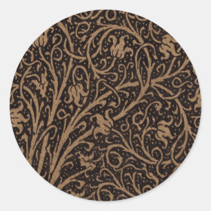 Pegatina Redonda William Morris Campion Cuero Damask