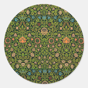 Pegatina Redonda William Morris - Columbina, verde oscuro, Case-Mat