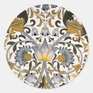 Pegatina Redonda William Morris Flor floral Lodden