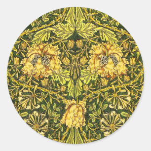 Pegatina Redonda William Morris Golden el chupón de miel