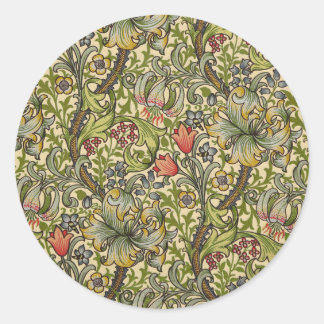 Pegatina Redonda William Morris Golden Lily