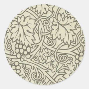 Pegatina Redonda William Morris Grapevine Sage Wallpaper