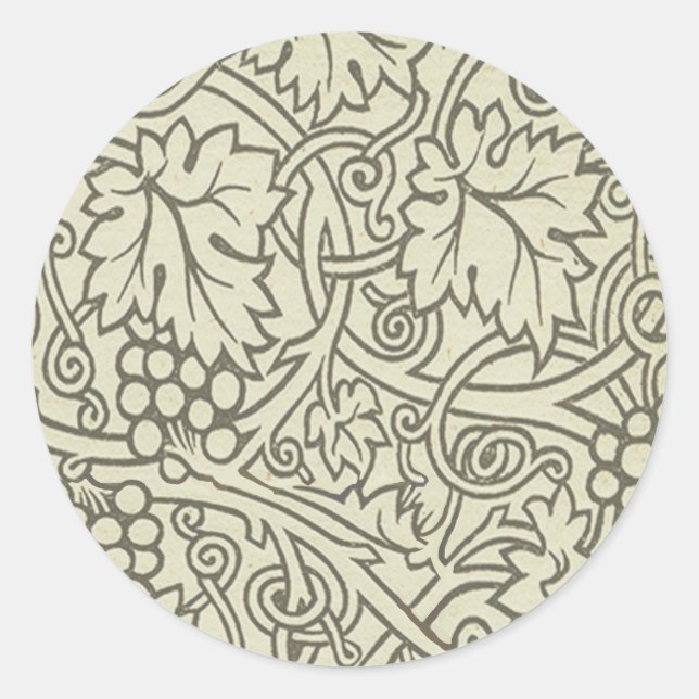 Pegatina Redonda William Morris Grapevine Sage Wallpaper (Anverso)