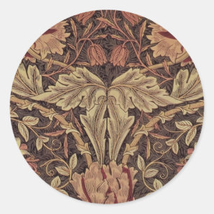 Pegatina Redonda William Morris Honeysuckle Arte Inglés Clásico