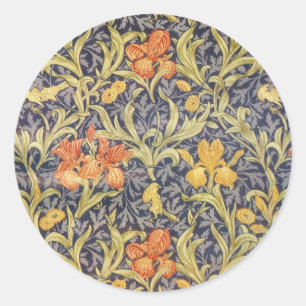Pegatina Redonda William Morris Iris