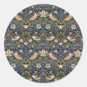 Pegatina Redonda William Morris Strawberry Thief