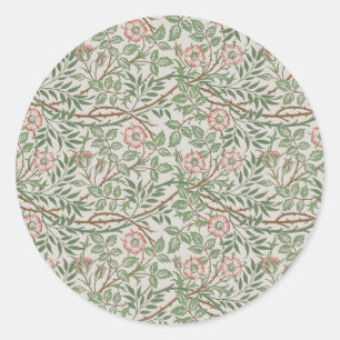 Pegatina Redonda William Morris Sweetbriar Floral Art Nouveau