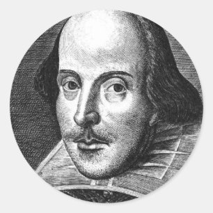 Pegatina Redonda William Shakespeare