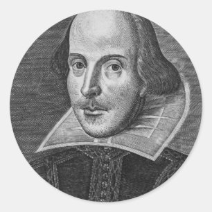 Pegatina Redonda William Shakespeare