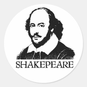 Pegatina Redonda William Shakespeare