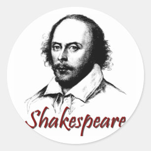 Pegatina Redonda William Shakespeare Etching