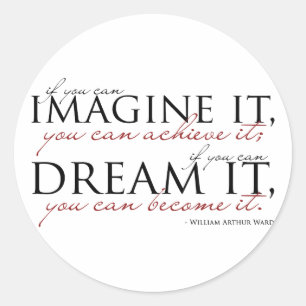 Pegatina Redonda William Ward Imagine Cita