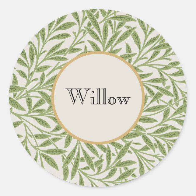Pegatina Redonda Willow Boughs by William Morris (Anverso)