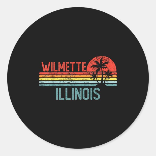 Pegatina Redonda Wilmette Illinois Funny Usa City Trip Home Roots  (Anverso)